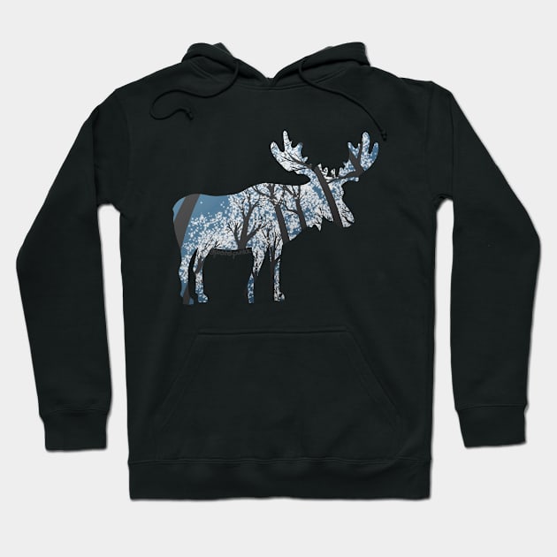 Moose White Forest Hoodie by Pastel.Punkk